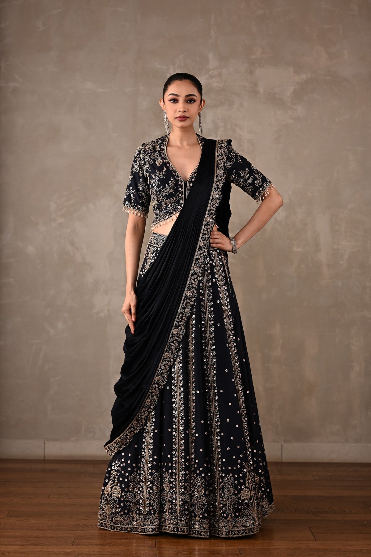 Regal Drape Embellished Lehenga Set