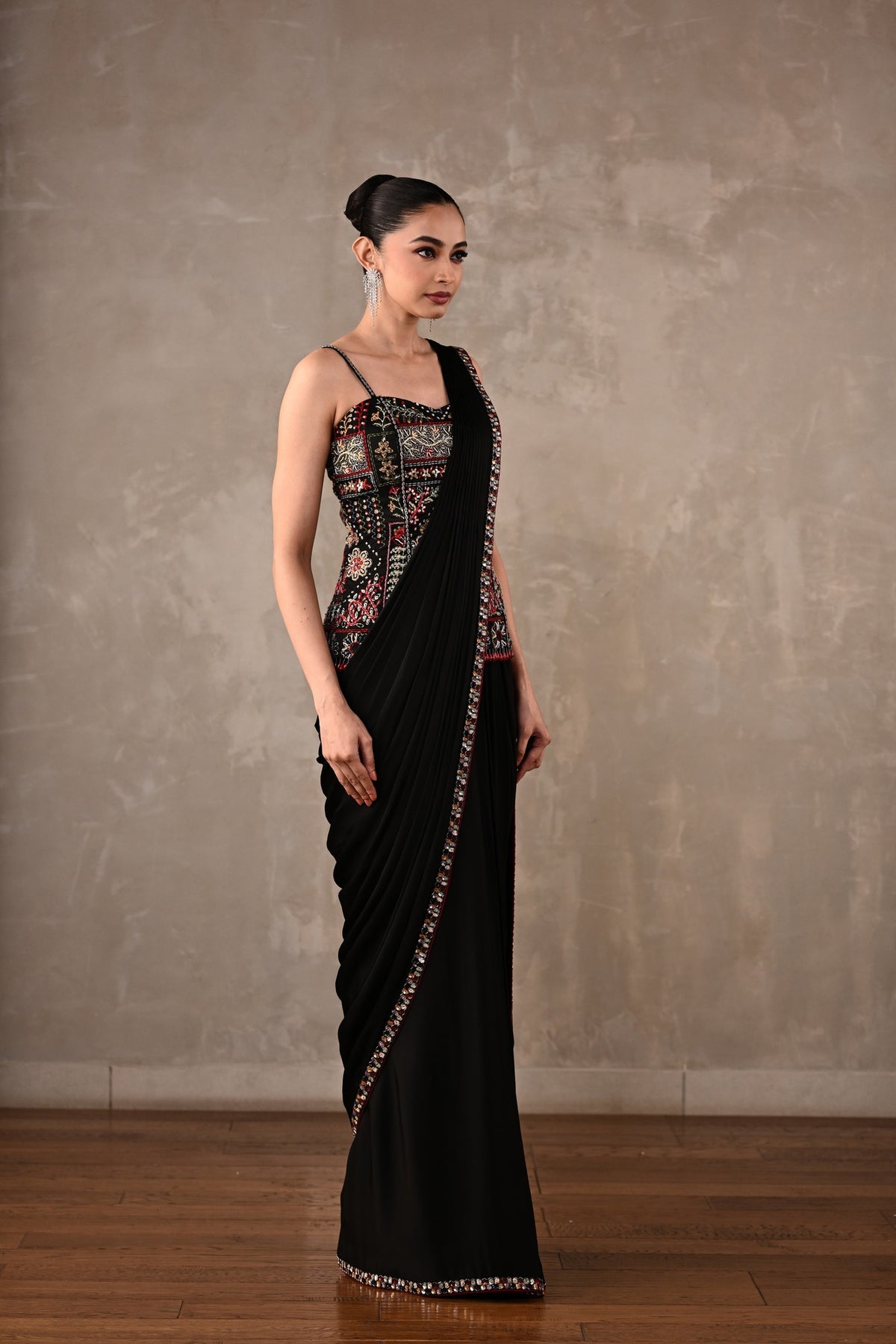 Midnight Heirloom Drape Saree Set