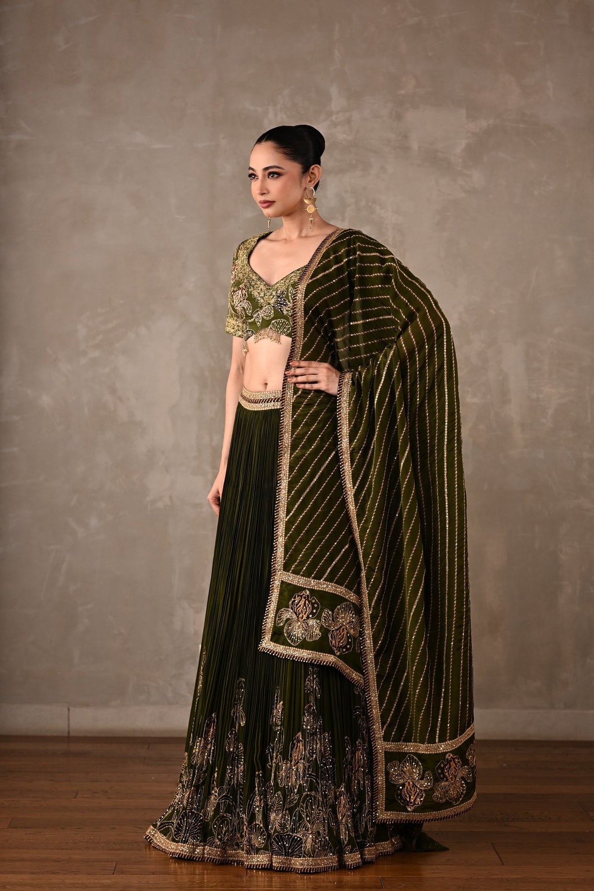 Botanical Drape Embellished Lehenga Set