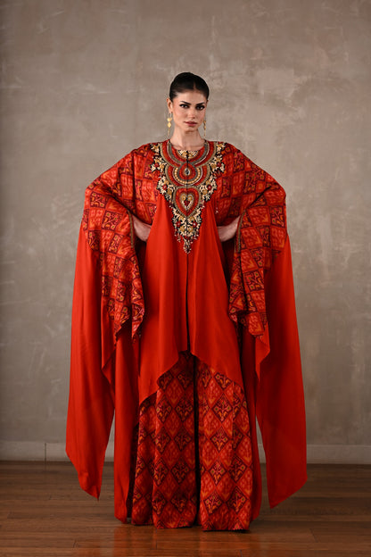 Drape Cape-Style Silk Co-Ord Set