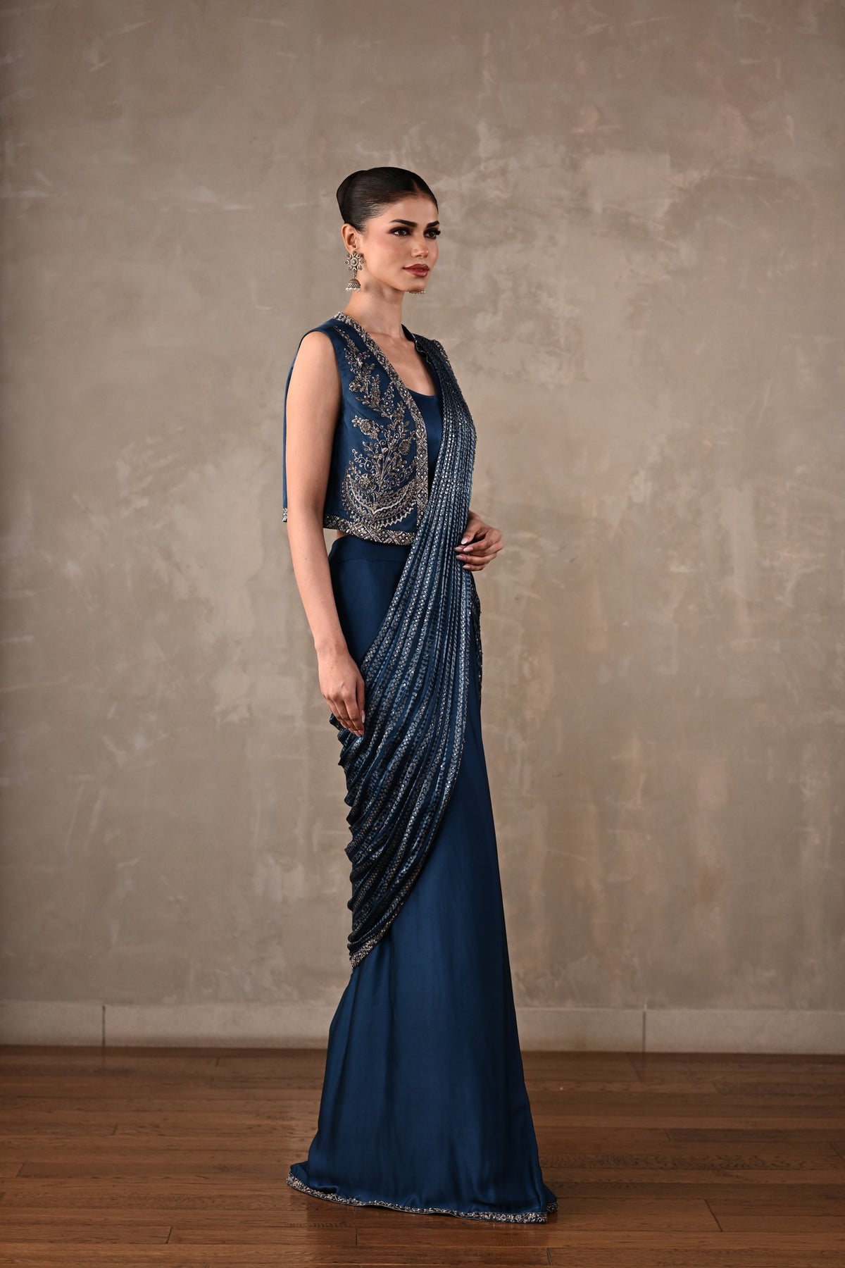 Printed Draped Saree Co-Ord Set