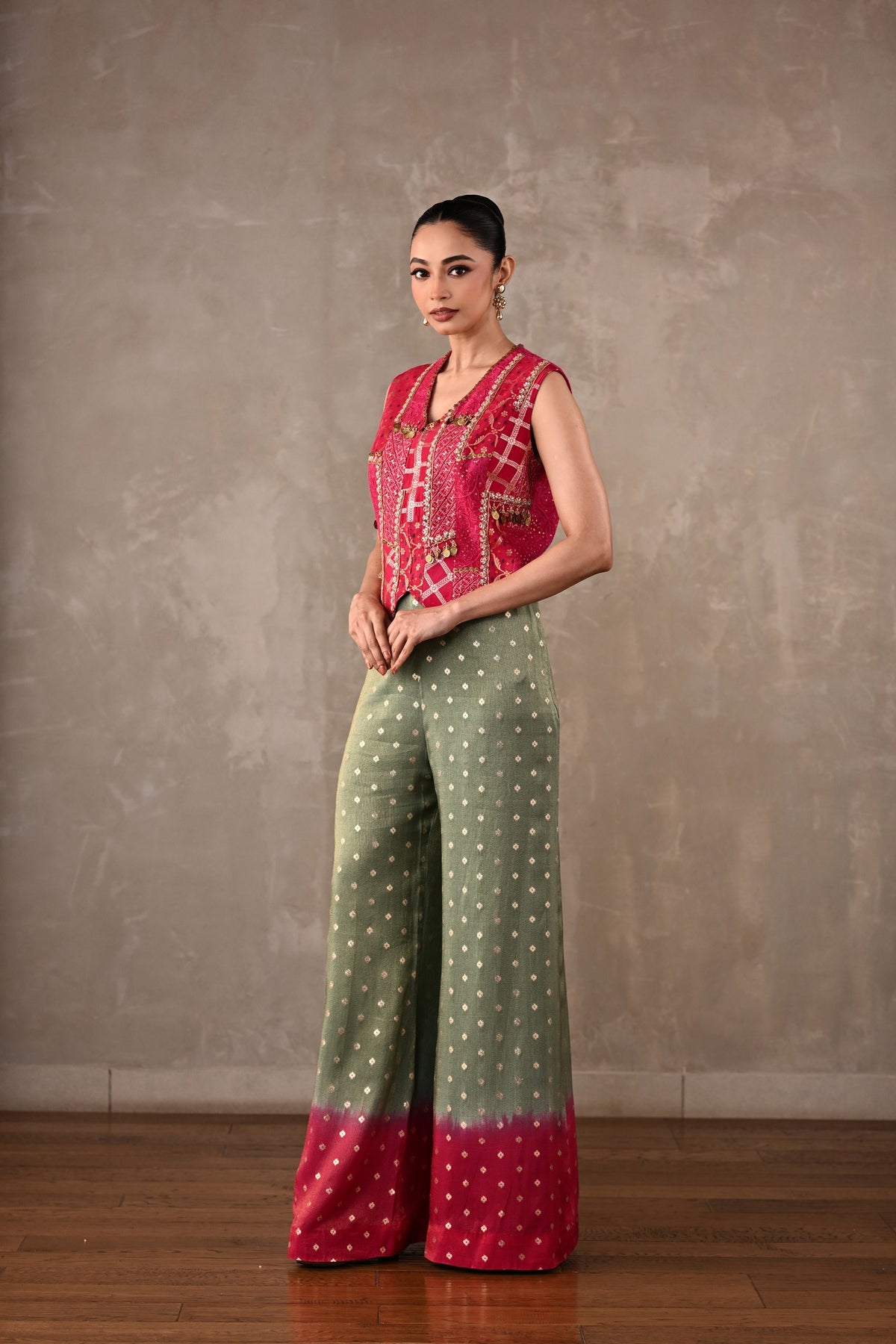 Embellished Tissue Silk Co-Ord Set