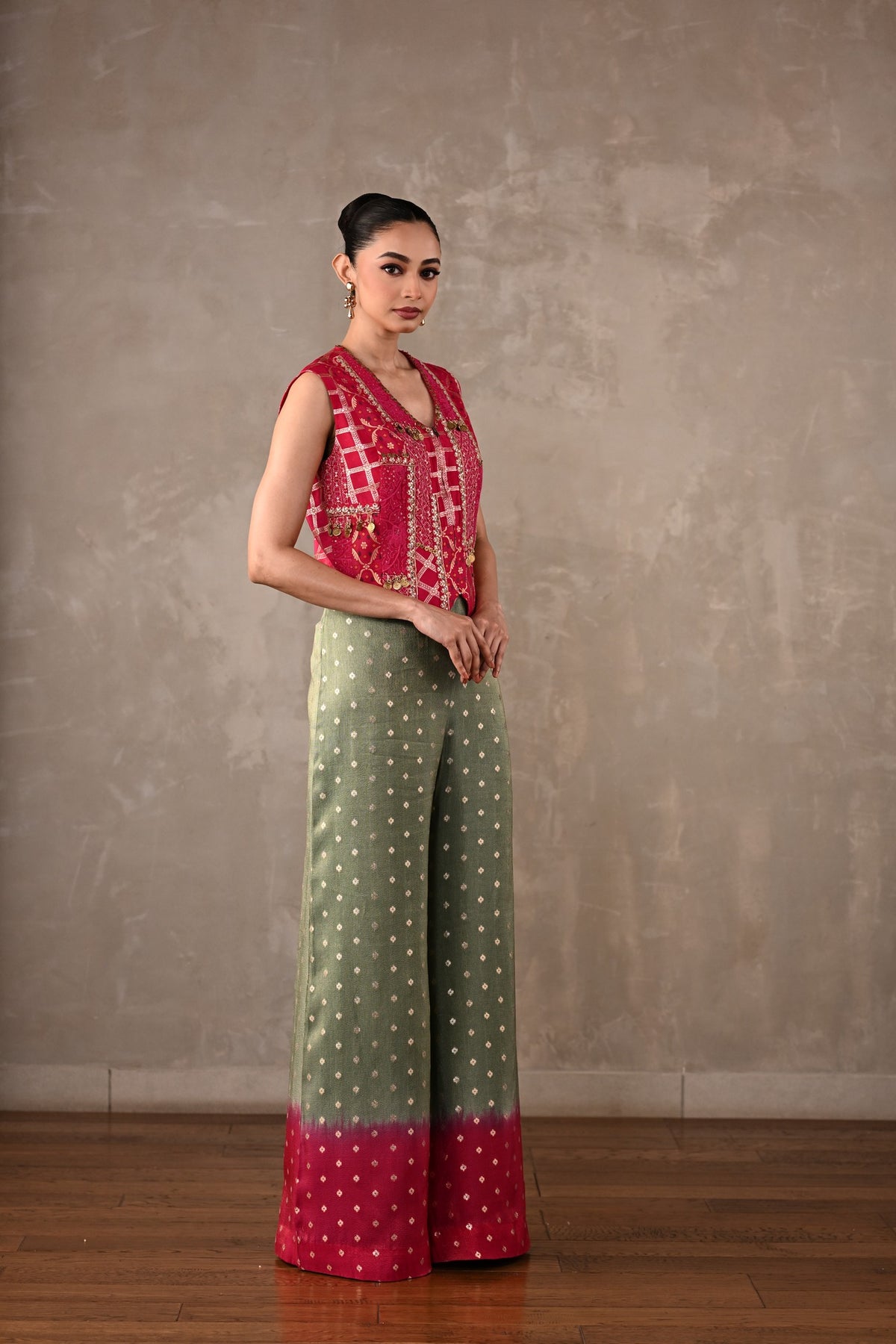 Embellished Tissue Silk Co-Ord Set