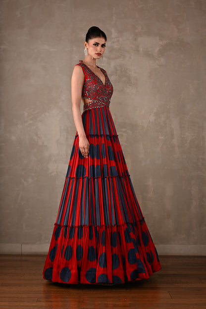 Polka Muse Tiered Gown