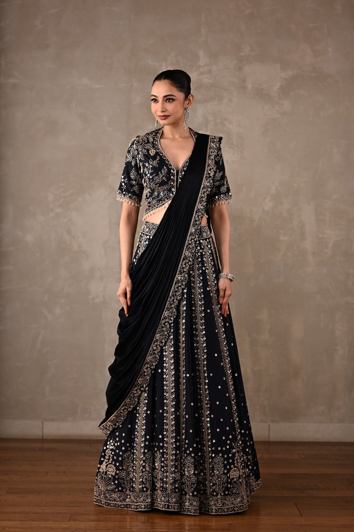 Regal Drape Embellished Lehenga Set