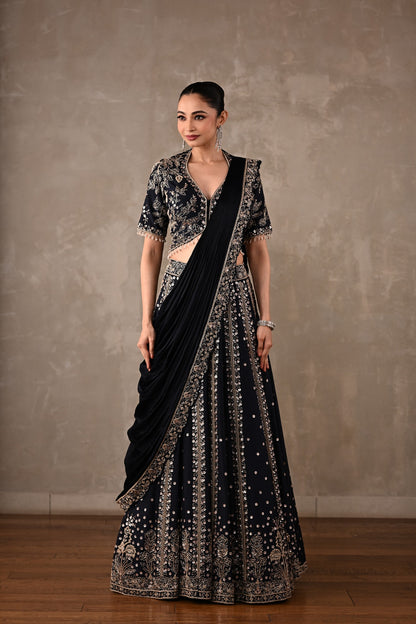 Regal Drape Embellished Lehenga Set