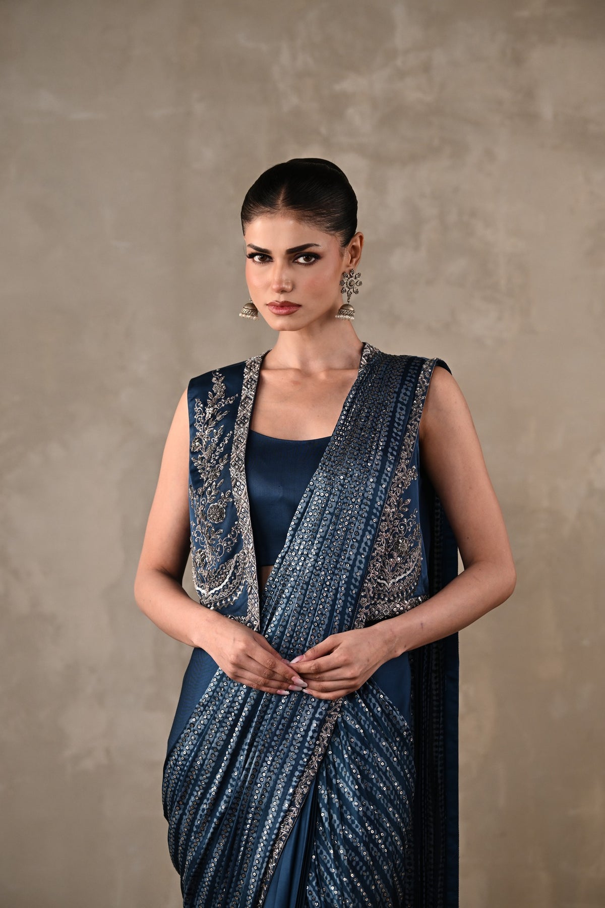 Printed Draped Saree Co-Ord Set