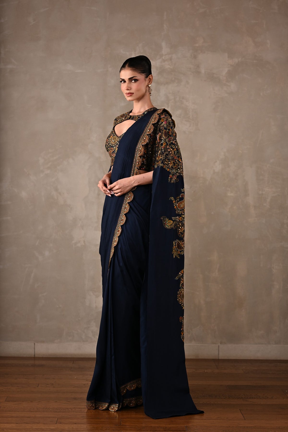Regal Draped Saree Set