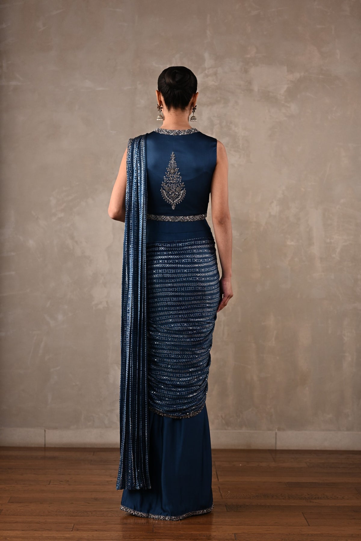 Printed Draped Saree Co-Ord Set