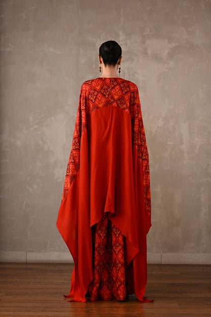 Drape Cape-Style Silk Co-Ord Set