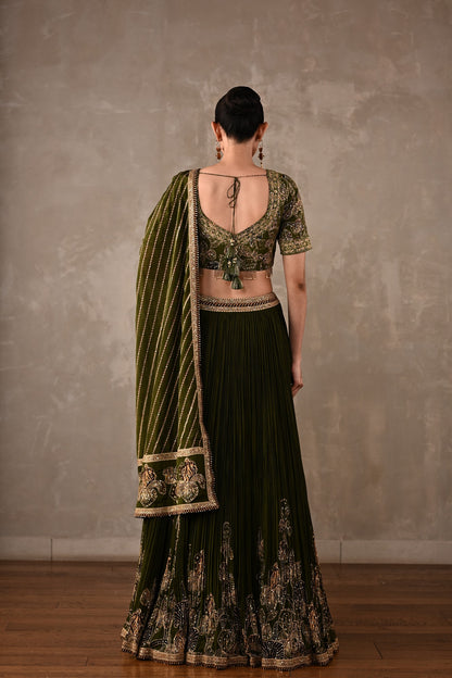 Botanical Drape Embellished Lehenga Set