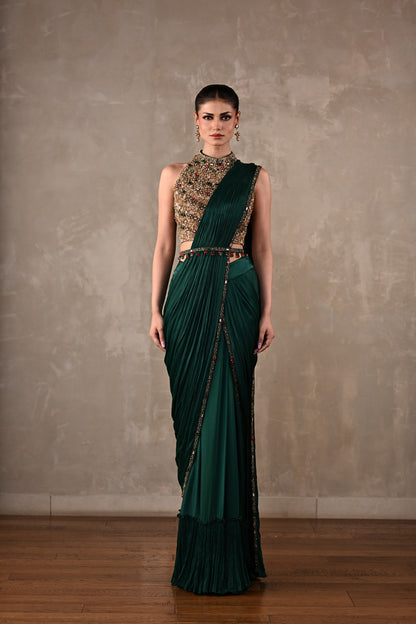 Bejewelled Drape Saree Set