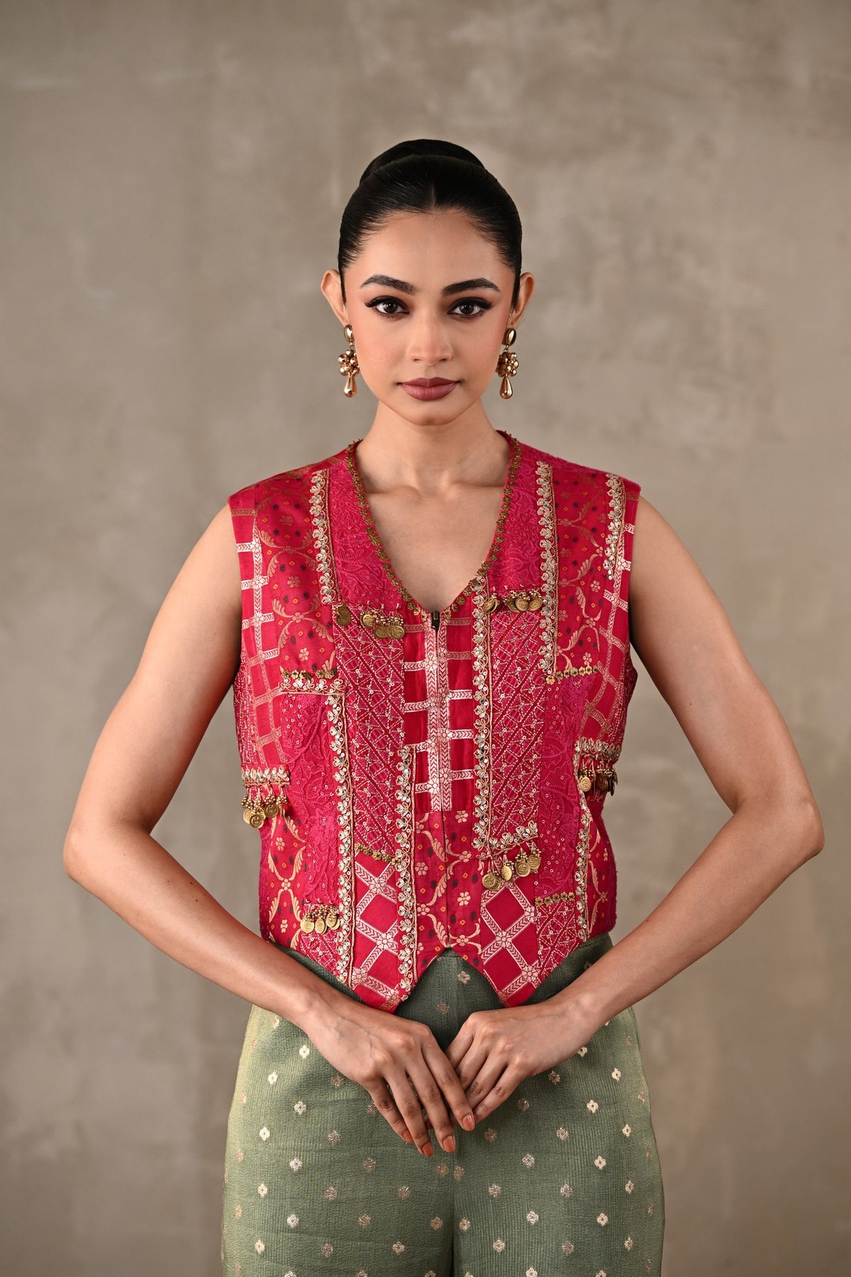 Embellished Tissue Silk Co-Ord Set