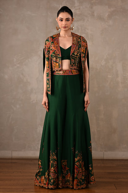Patchwork-Inspired Cropped Jacket Set