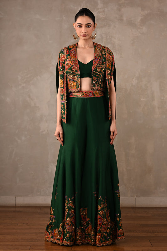 Patchwork-Inspired Cropped Jacket Set
