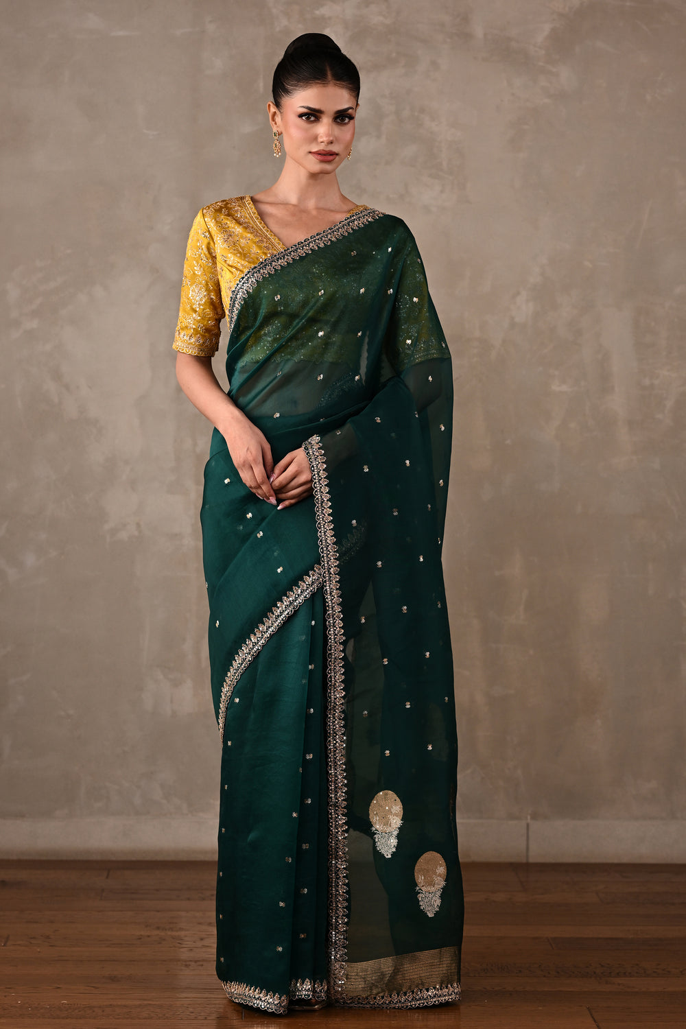 Silk Saree with Embroidered Blouse
