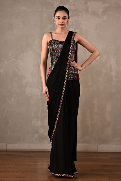 Midnight Heirloom Drape Saree Set