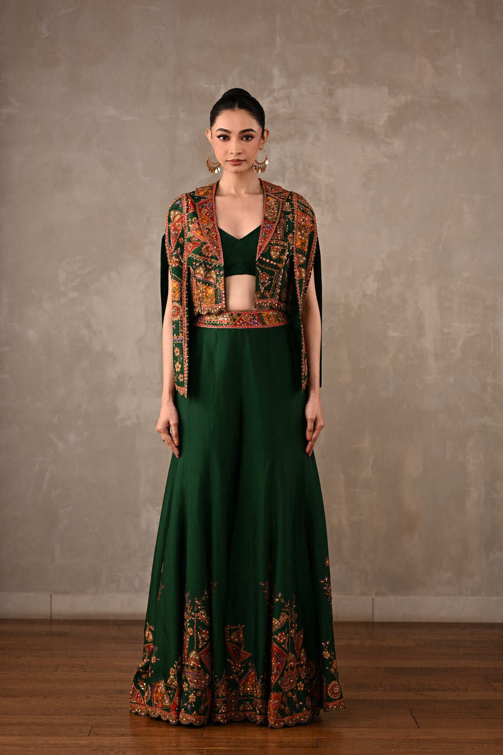 Patchwork-Inspired Cropped Jacket Set