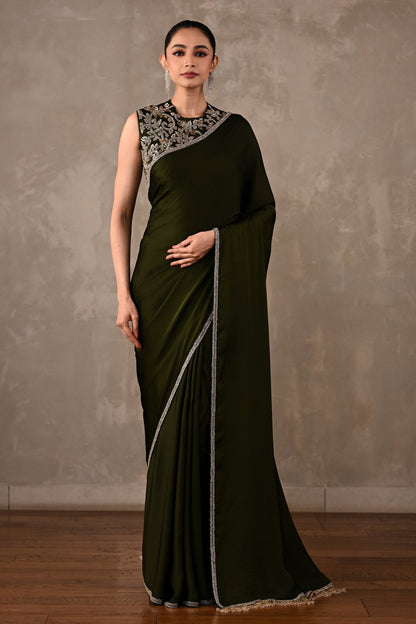 Embroidered Georgette Saree Set