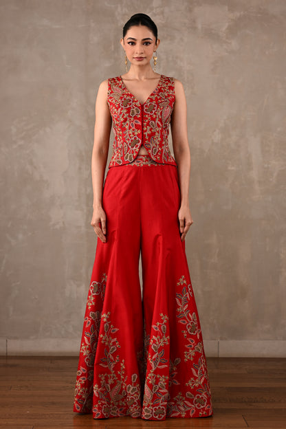 Thread Embroidered Waistcoat Co-ord Set