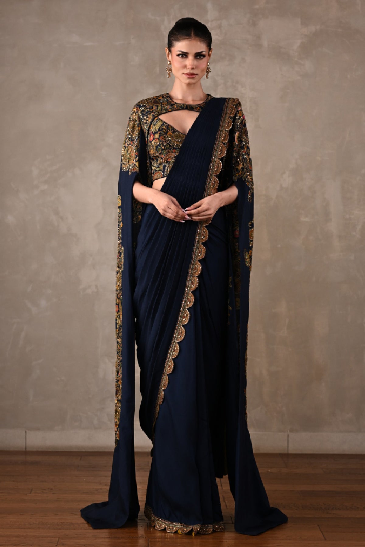 Regal Draped Saree Set