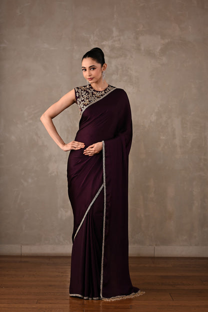 Embroidered Georgette Saree Set