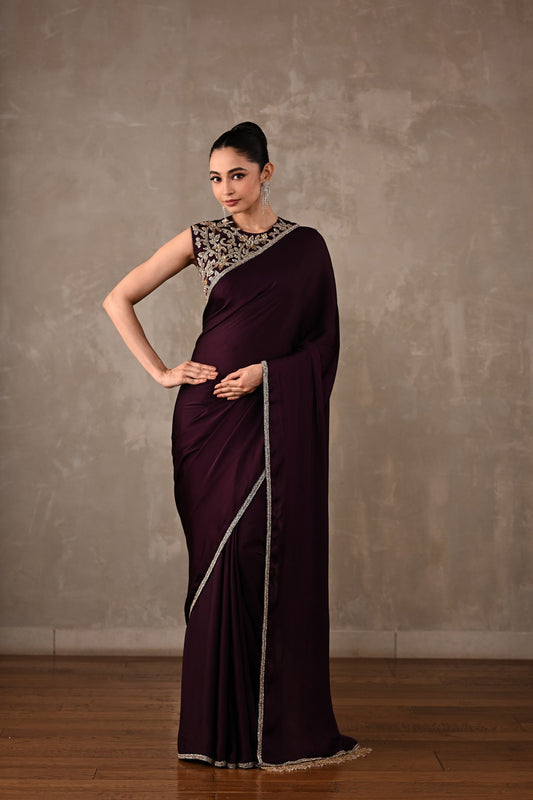 Embroidered Georgette Saree Set