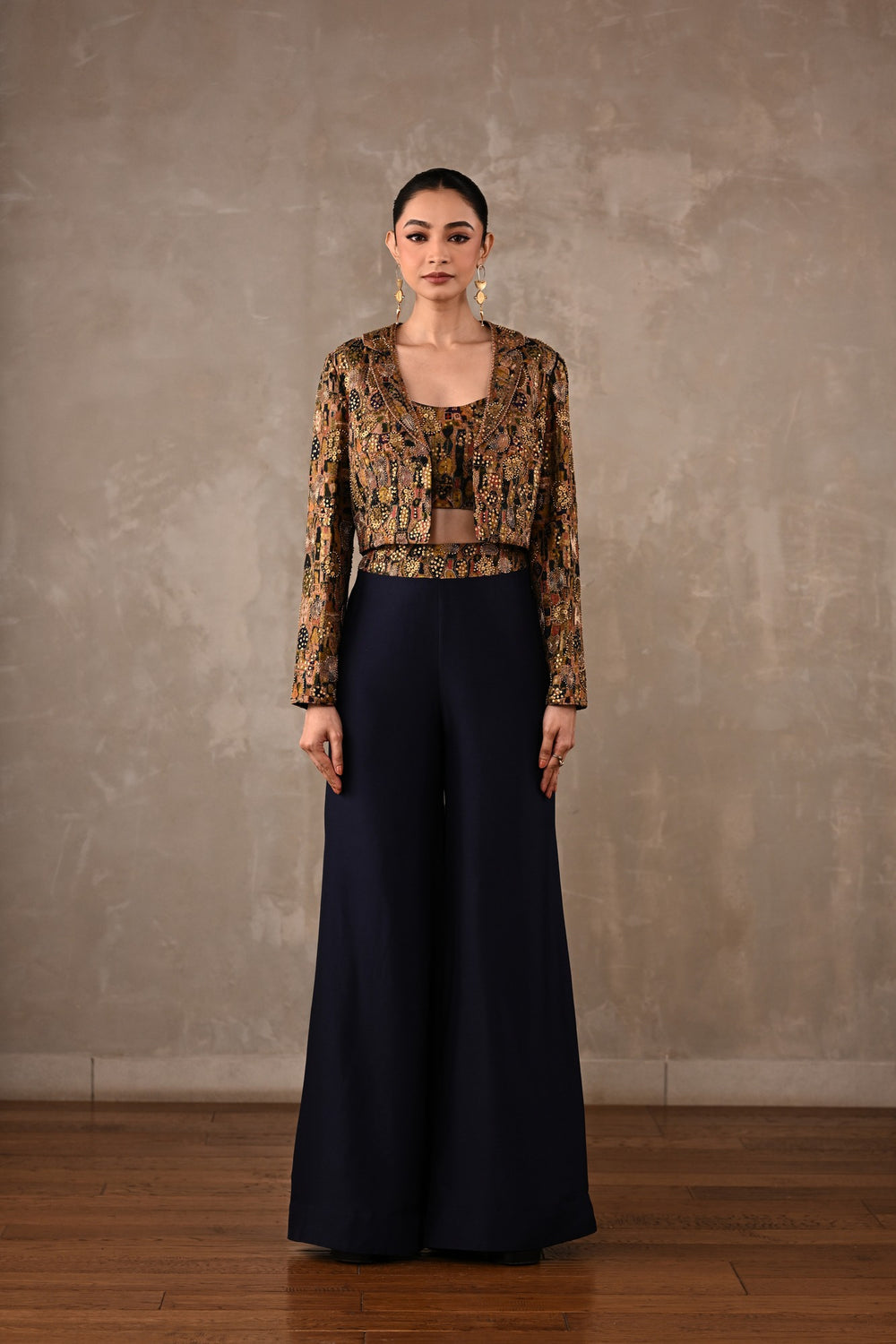 Embellished Cropped Jacket Co-ord Set