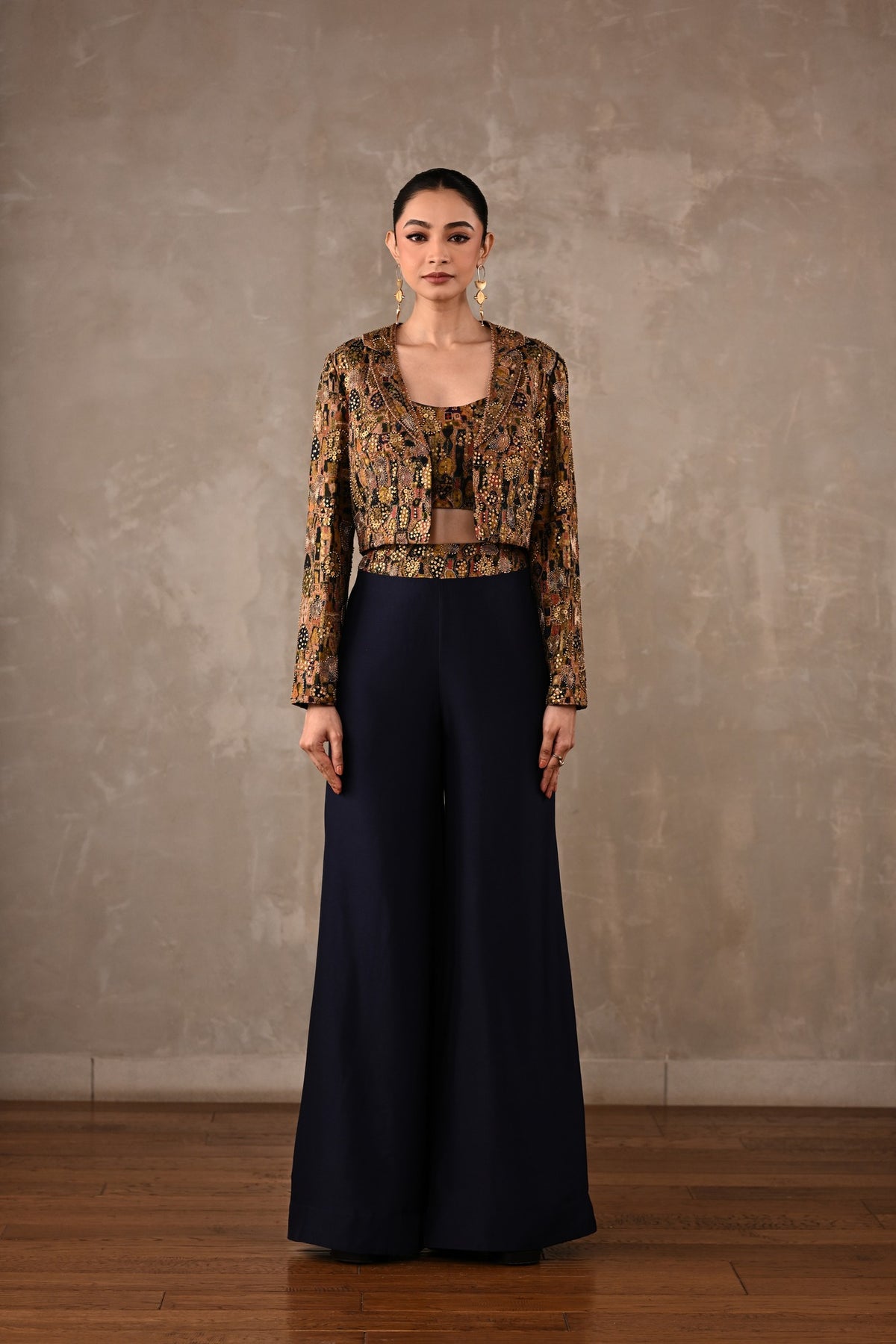 Embellished Cropped Jacket Co-ord Set