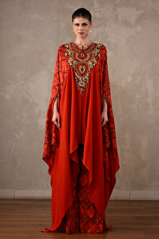 Drape Cape-Style Silk Co-Ord Set