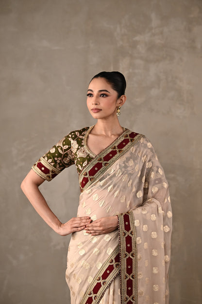 Embroidered Georgette Saree Set