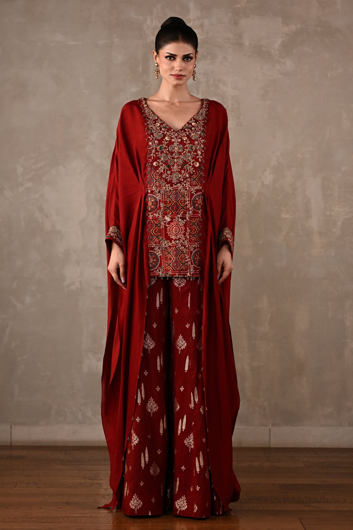 Embroidered Top & Banarasi Pants Ensemble