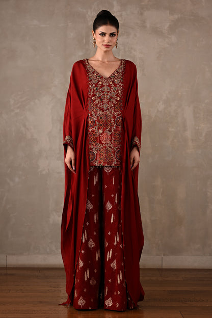 Embroidered Top & Banarasi Pants Ensemble