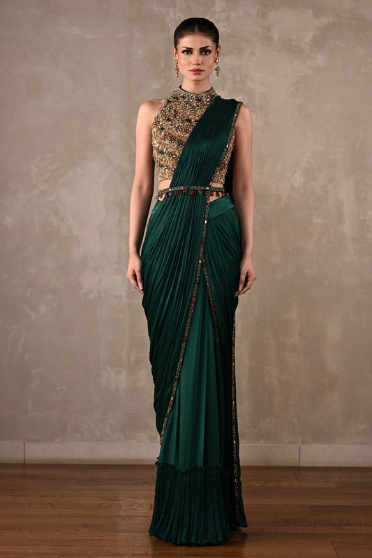 Bejewelled Drape Saree Set
