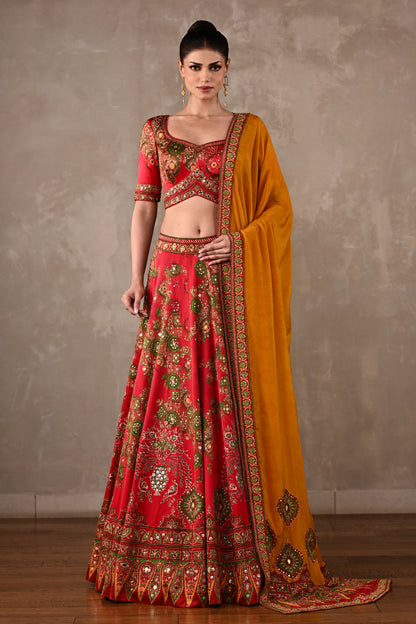 Ajrakh Embellished Lehenga Set