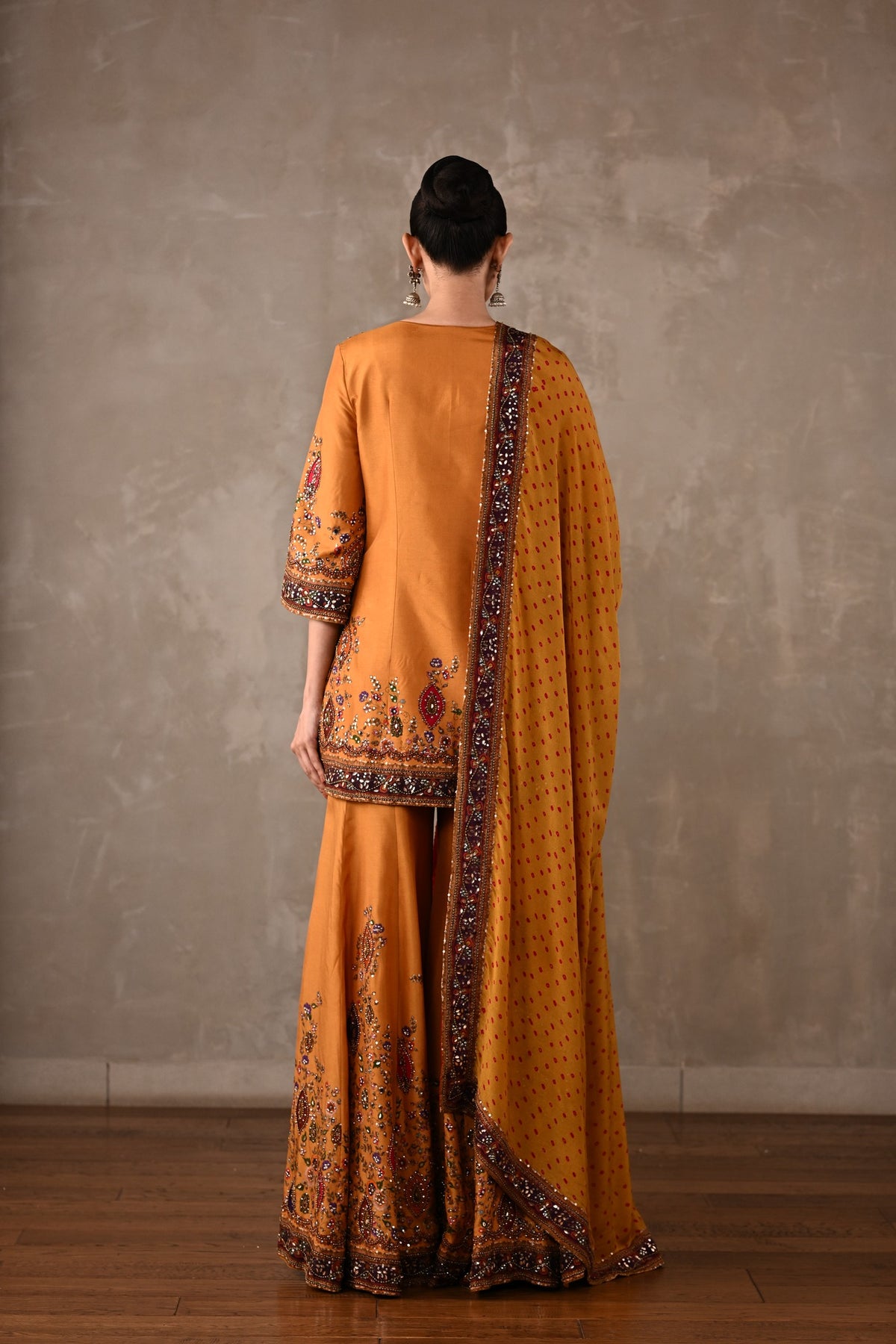 Printed Embellished Kurta Sharara Set