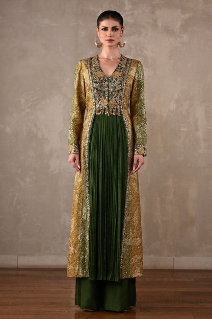 Embroidered Silk Panelled Co-ord Set