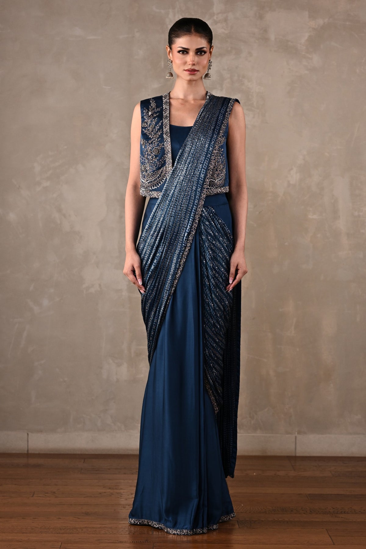 Printed Draped Saree Co-Ord Set