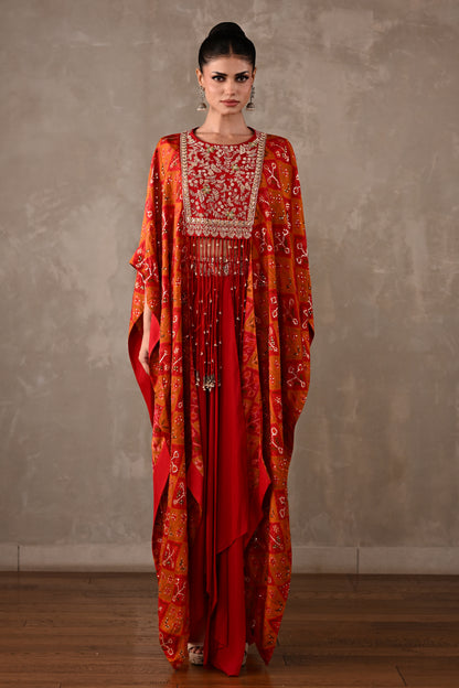 Pochampally Cape-Top & Drape Skirt Set