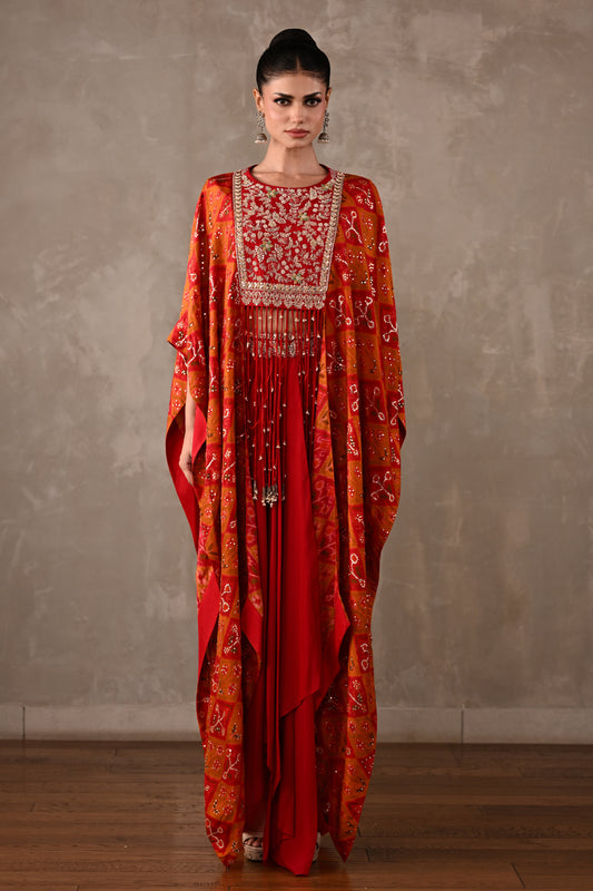 Pochampally Cape-Top & Drape Skirt Set