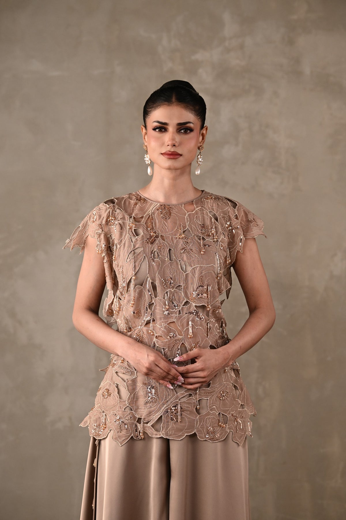 Floral Appliqué Cutwork Co-ord Set