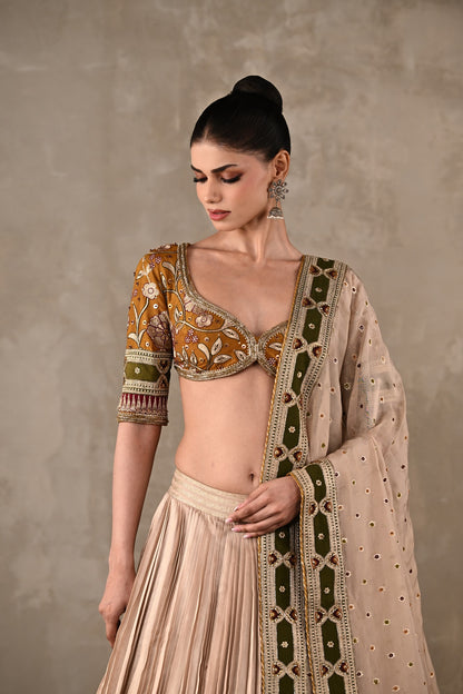 Embroidered Silk Lehenga Set