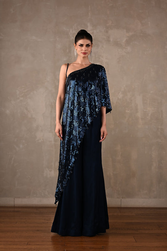 Embellished One-Shoulder Co-ord Set
