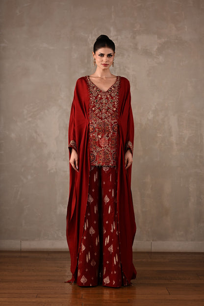 Embroidered Top & Banarasi Pants Ensemble