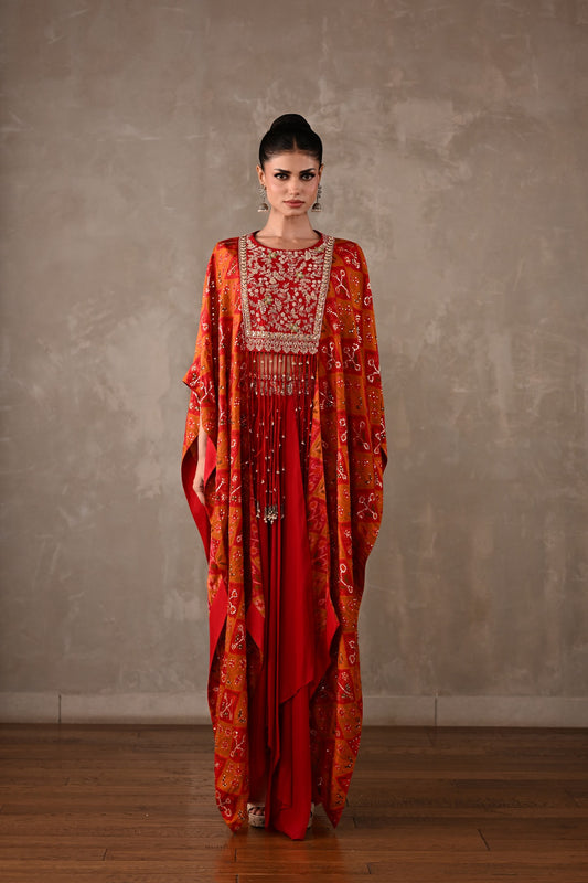 Pochampally Cape-Top & Drape Skirt Set