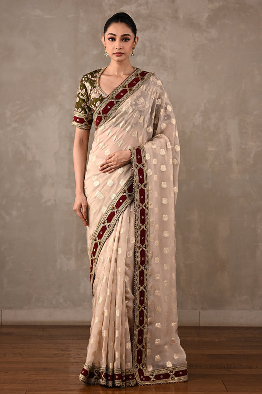 Embroidered Georgette Saree Set