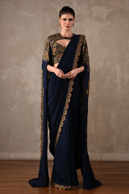 Regal Draped Saree Set