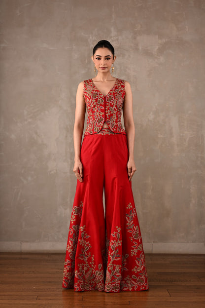 Thread Embroidered Waistcoat Co-ord Set