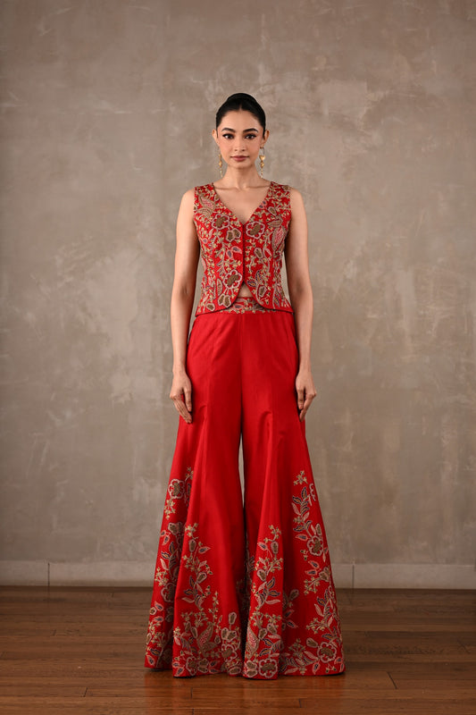 Thread Embroidered Waistcoat Co-ord Set
