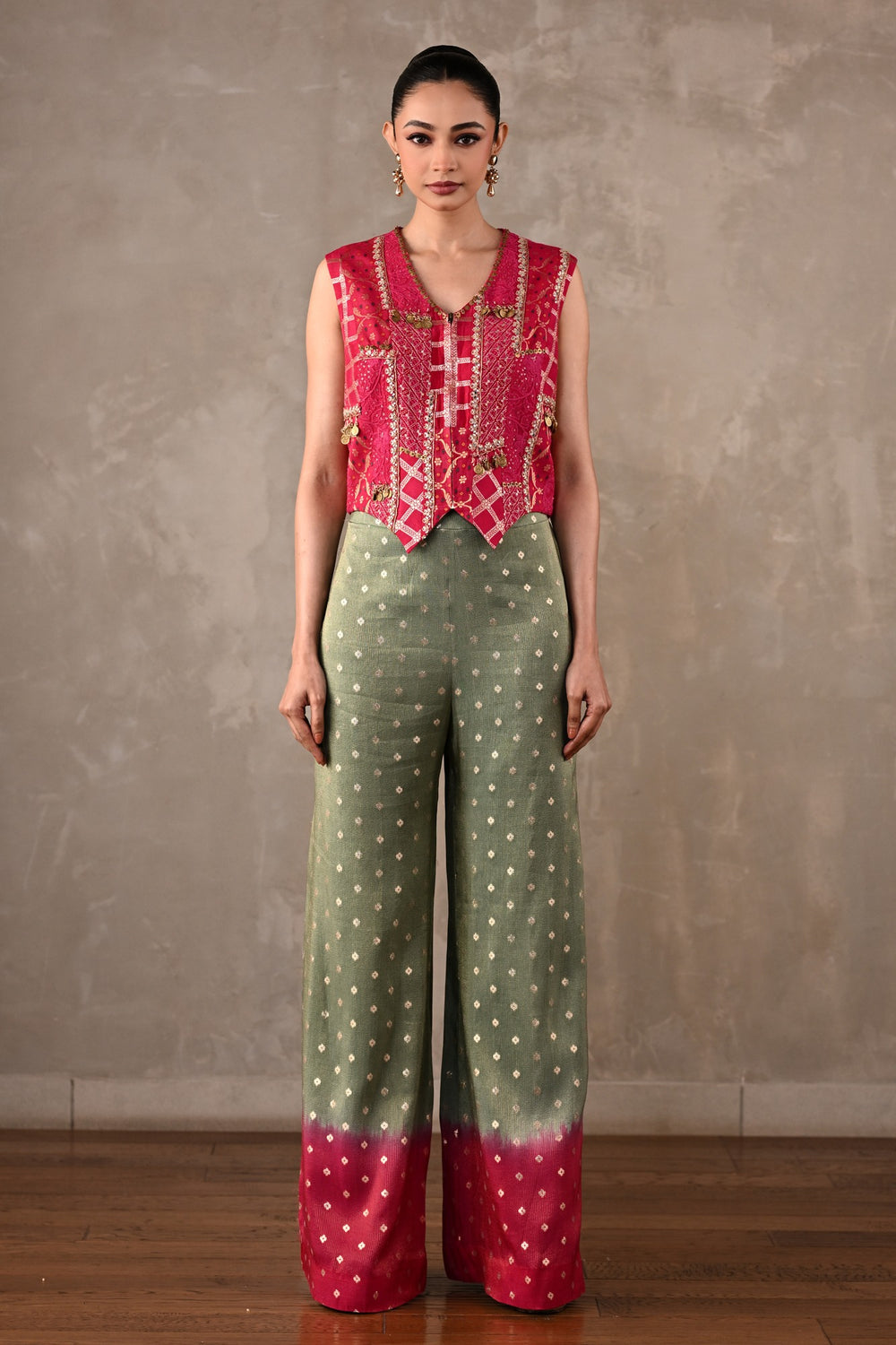 Embellished Tissue Silk Co-Ord Set